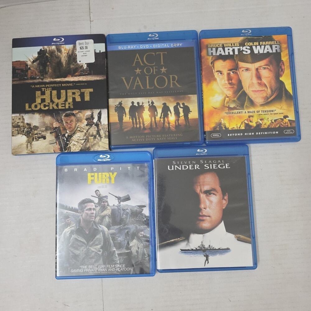Lot Of 5 Action War Themed Blu-ray Movies Under Siege, Act Of Valor++